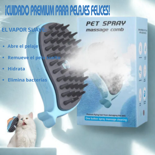 1 + 1 GRATIS | Cepillo Vaporizador para Mascotas 3 en 1