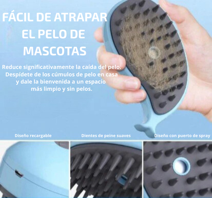 1 + 1 GRATIS | Cepillo Vaporizador para Mascotas 3 en 1