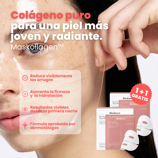 1 + 1 GRATIS | Maskollagen™ Colágeno puro en una sola solución premium para tu piel