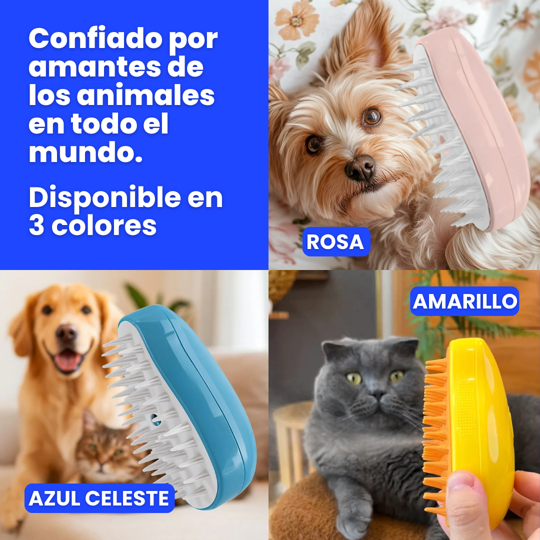 Cepillo de Vapor VapoPet™ | Protege la salud de tu mascota mientras cuidas su pelaje.